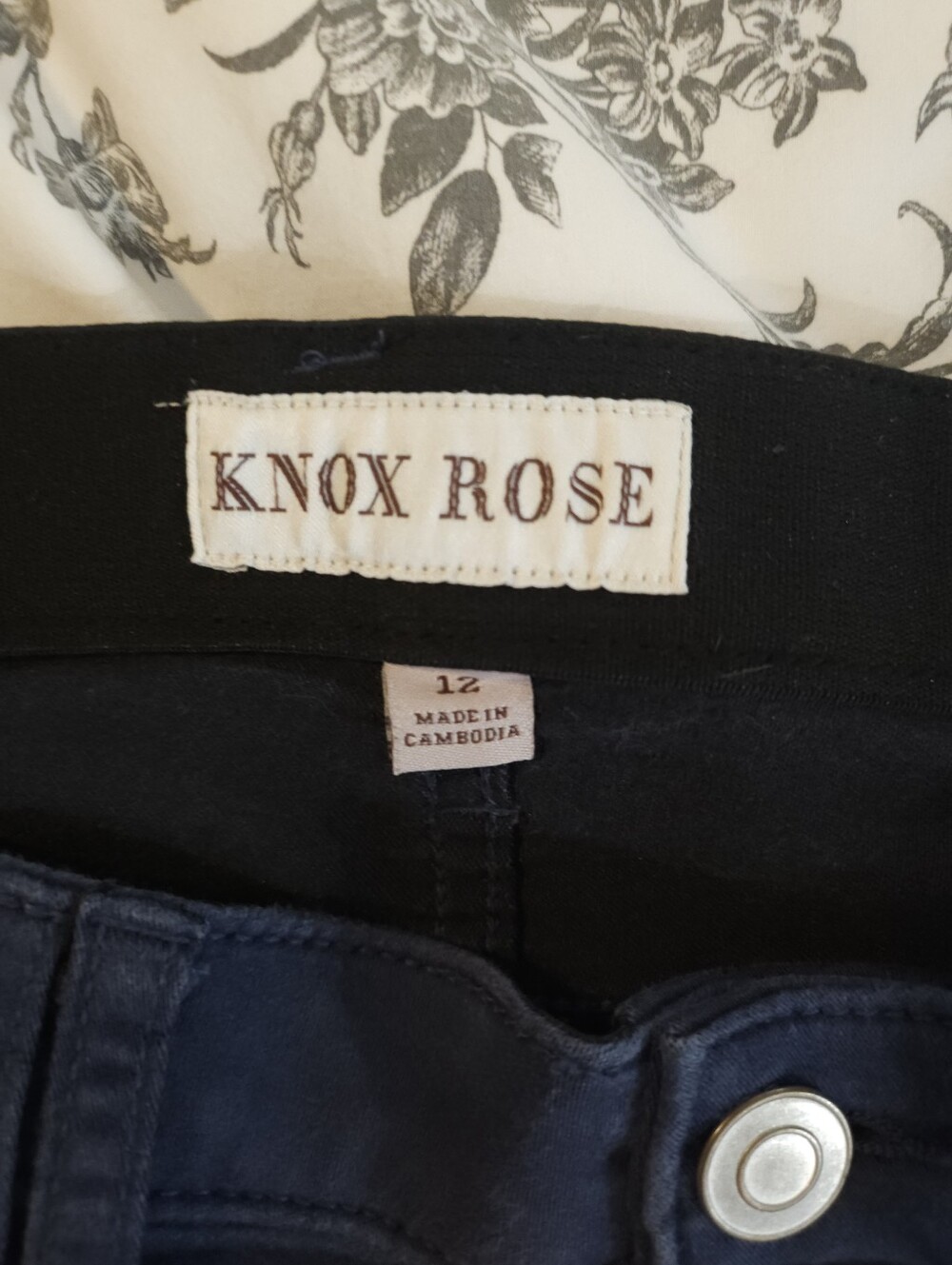 Knox Rose Navy Blue Women's Trousers - Picture 3 of 3